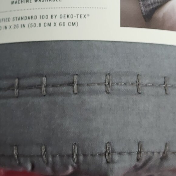 Hearth And Hand With Magnolia Radiant Gray Cotton Textured Stripe Standard Sham - Picture 16 of 16